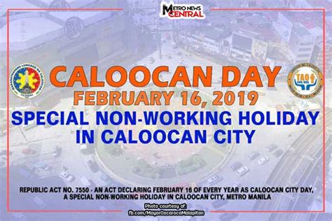 An Act Declaring February 16 of Every Year as Caloocan City Day, a.